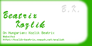 beatrix kozlik business card